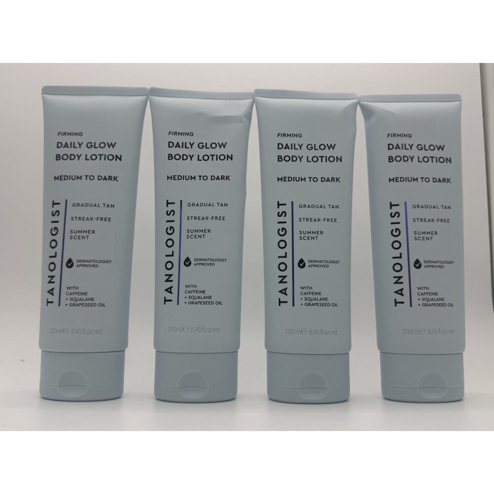 Lot of 4 Tanologist Daily Glow Hydrating Gradual Tan Lotion Medium To Dark 8.4